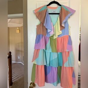 CROSBY by Mollie Burch Multicolor Ruffled Dress